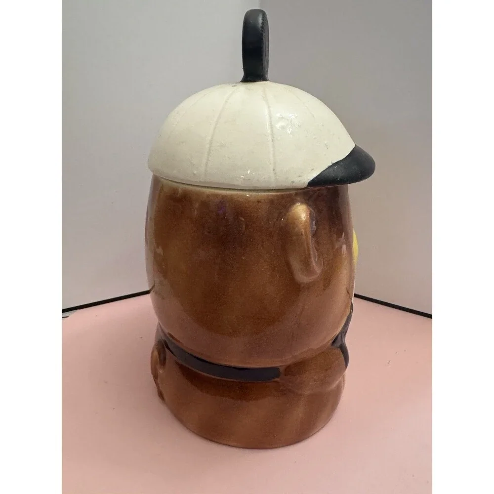 Vintage Japan Ceramic Dog Cookie Jar Holding COOKIES Sign Anthropomorphic
